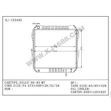 Aluminiumselbstkühler für Toyota Hilux Fahrzeugjahr 88-93